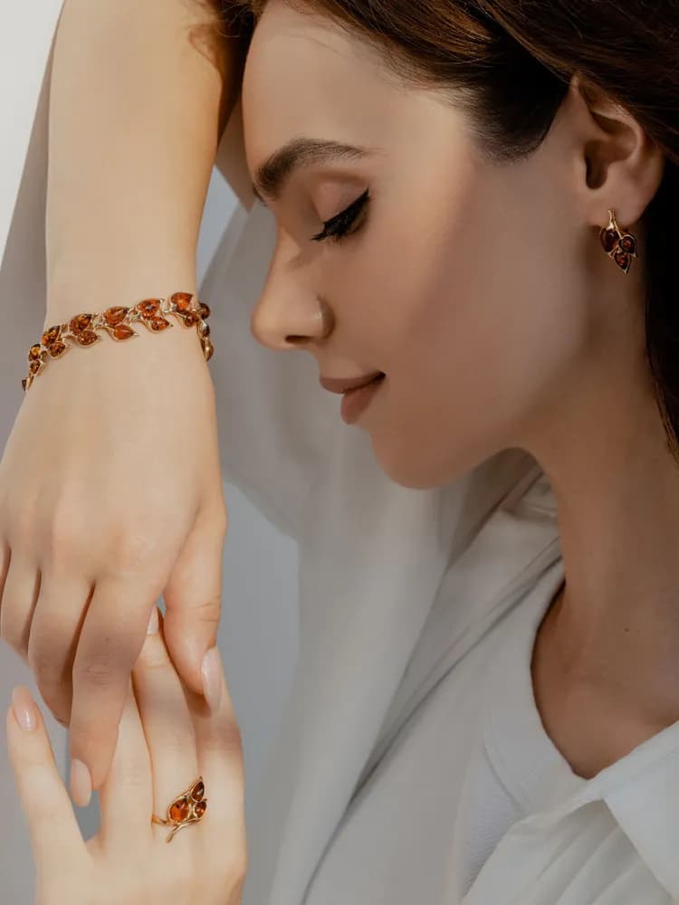Серьги женские с янтарем серебро 925 пробы