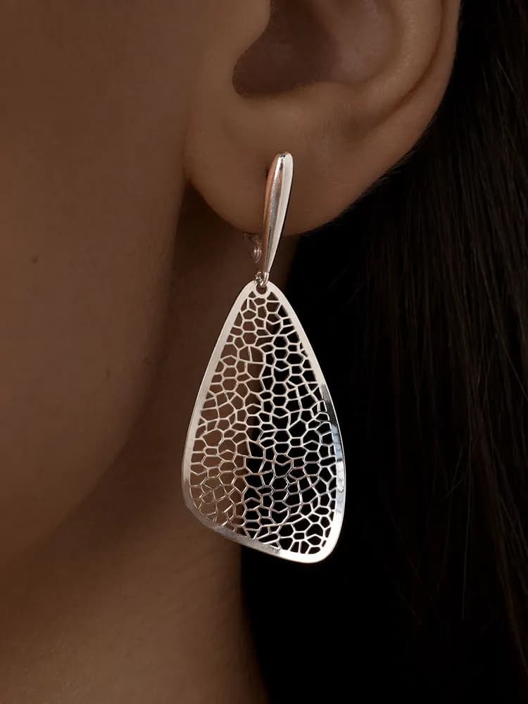 Серьги длинные серебро 925