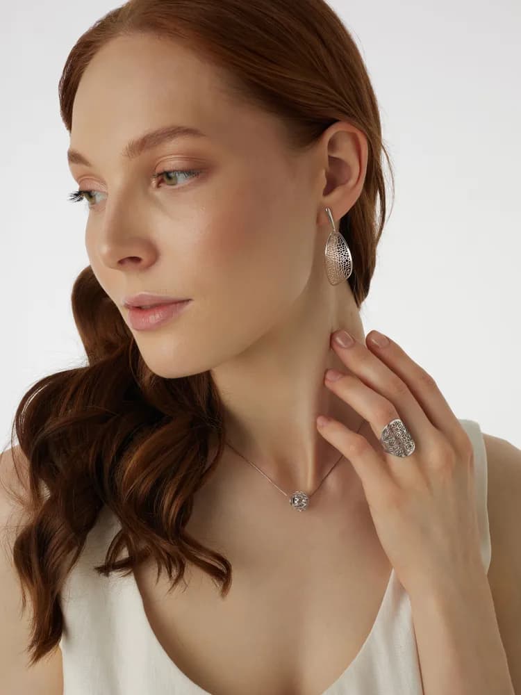 Серьги длинные серебро 925
