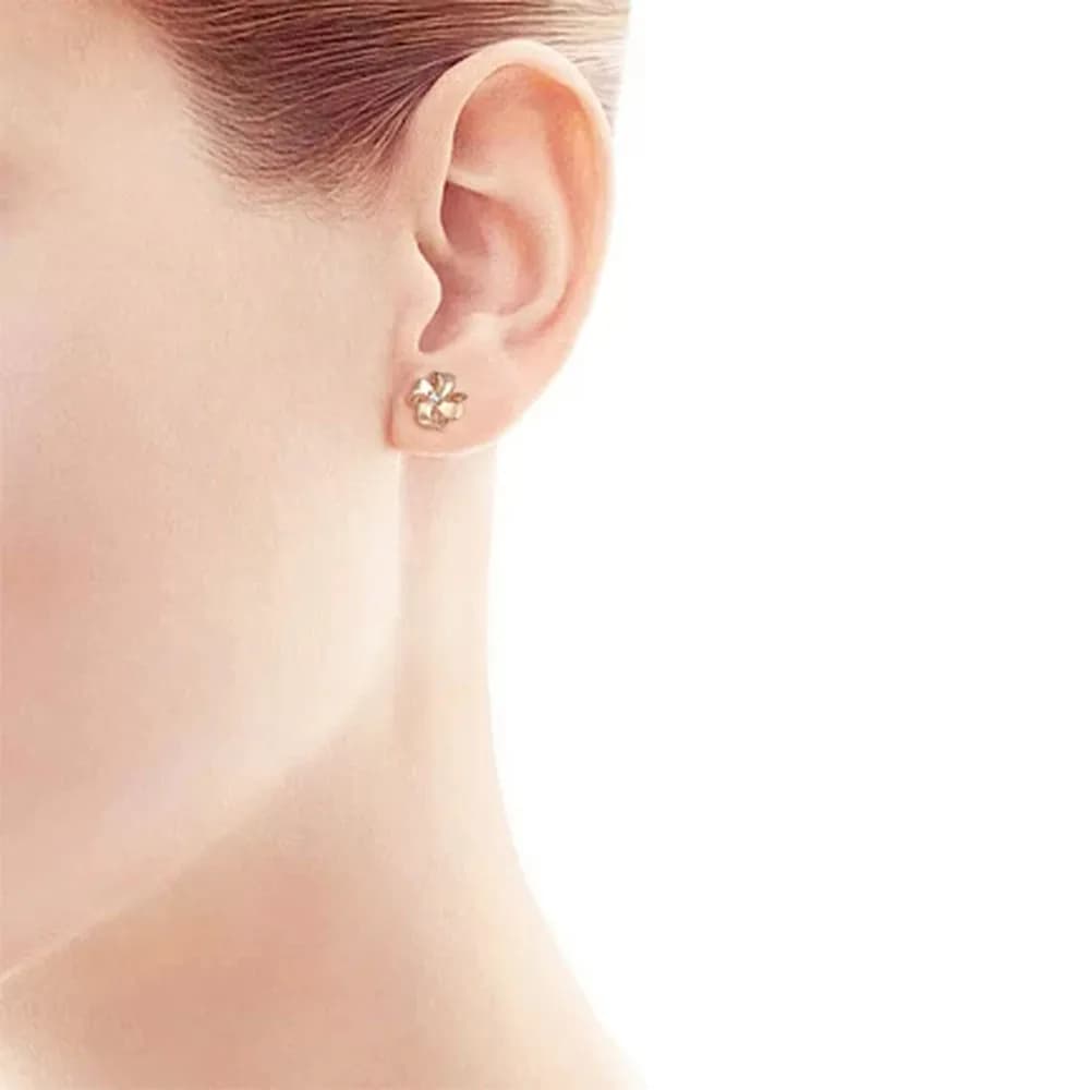 Золотые серьги DIAMANT-ONLINE с фианитом 585 пробы